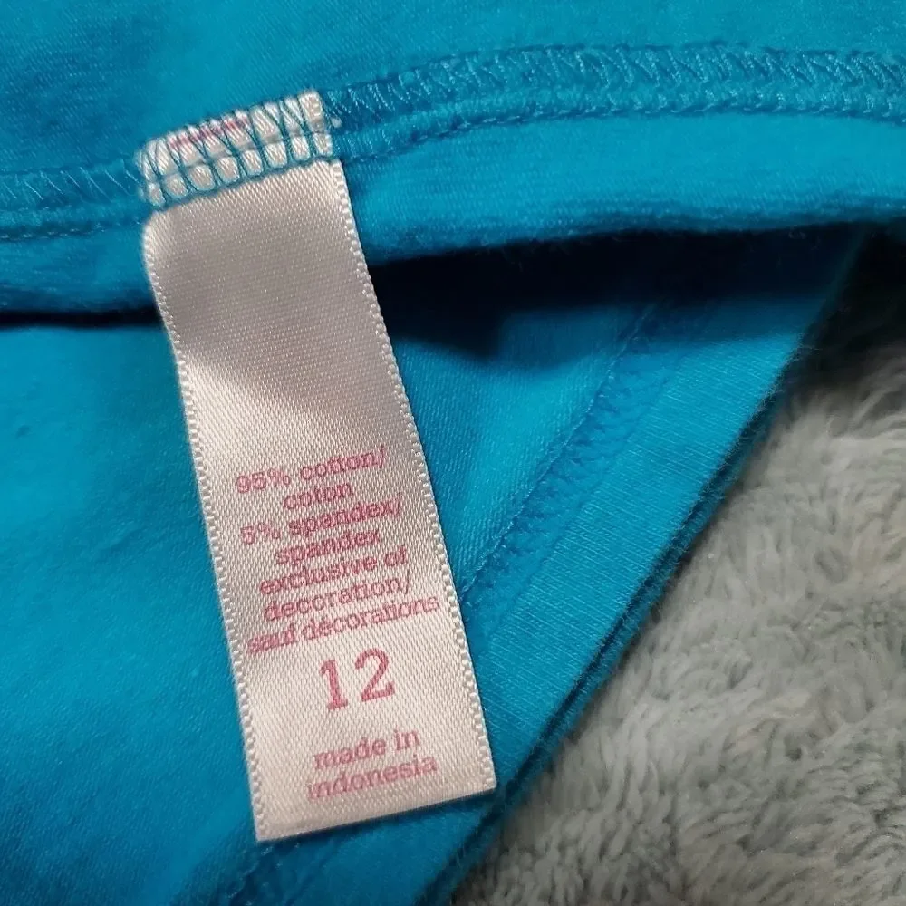Justice Girls Aqua Blue Tank Top Spaghetti Strap Size 12